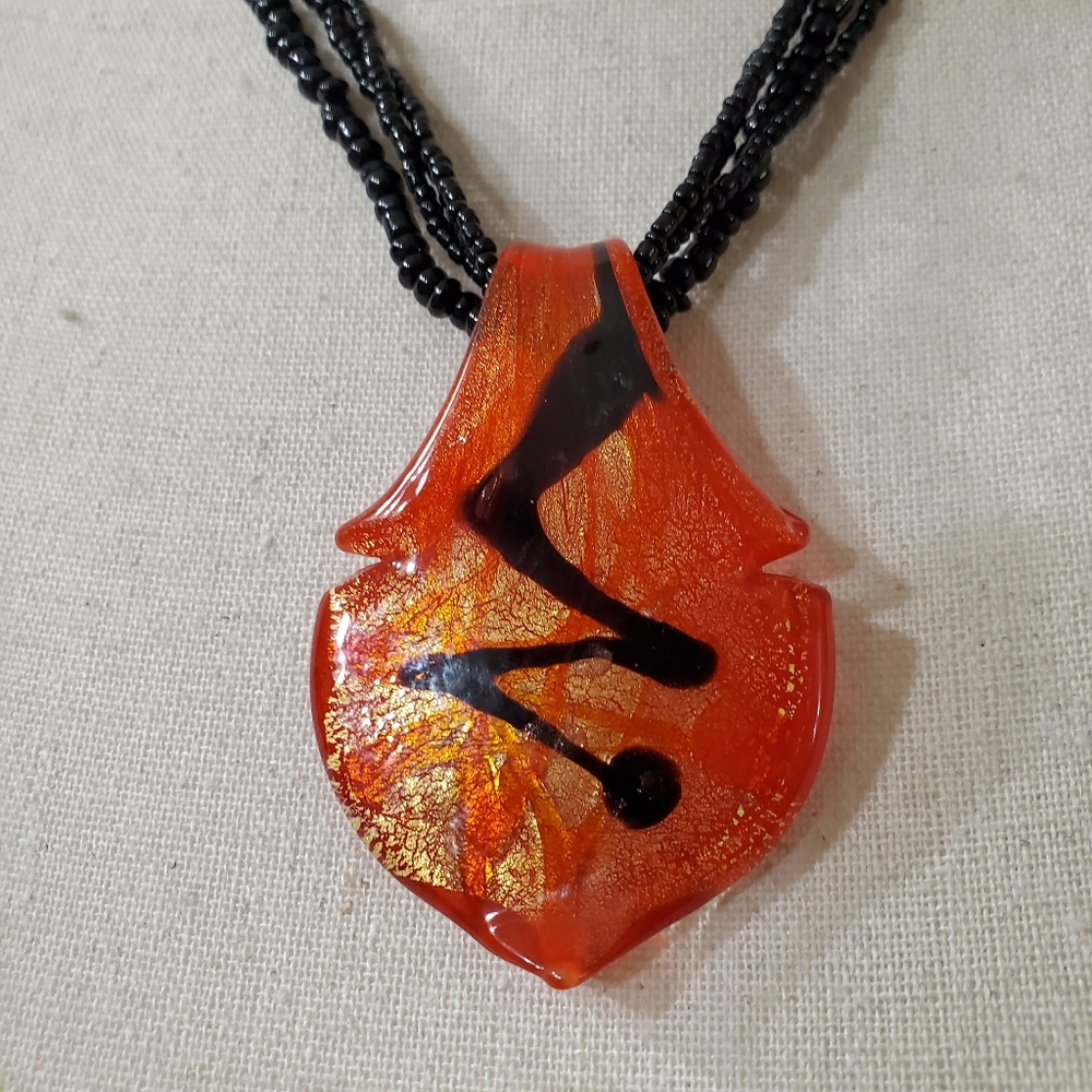 Blown Glass Pendant Necklace